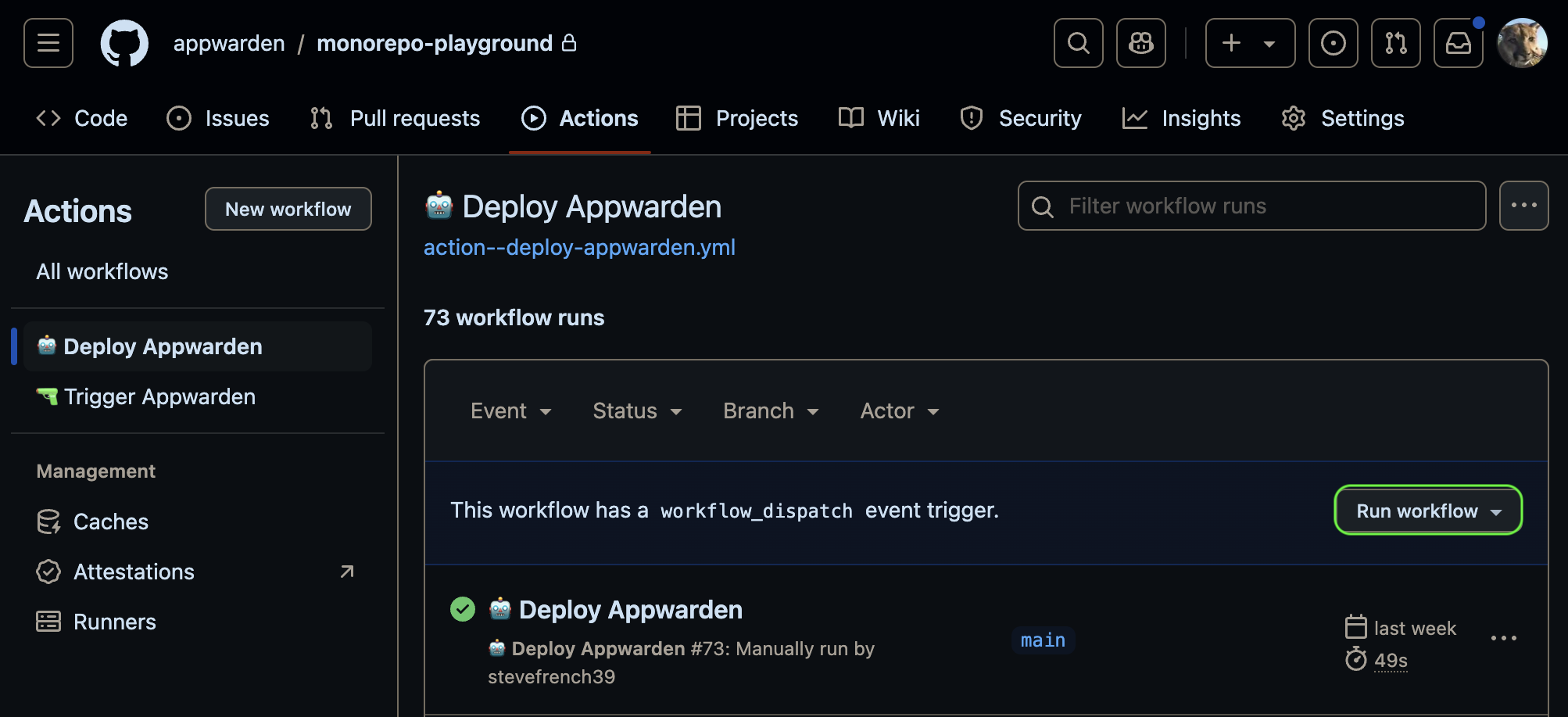 If enabled, redeploy your Appwarden middleware manually in your repository's Actions tab